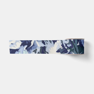 Mooie bloemendesign in blauwe tinten satijnen lint
