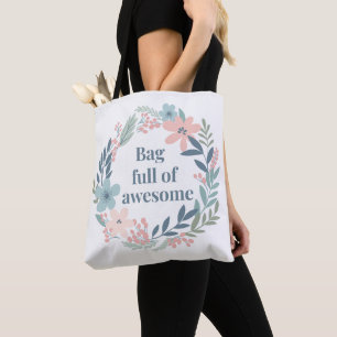 Mooie Bloemendesign, Positieve Citatencadeau voor Tote Bag