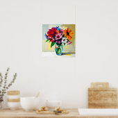 Mooie bloemendesign poster (Keuken)