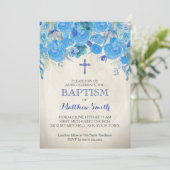 Mooie Bloemendoop Uitnodiging, Baby Kaart (Staand voorkant)