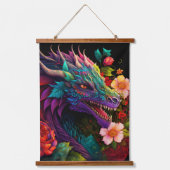 Mooie bloemendraken hangend wandkleed (Voorkant)