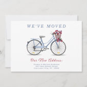 Mooie bloemenen fiets l We zijn verhuisd Nieuw adr Aankondiging (Voorkant)