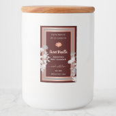 Mooie bloemenetiketten Bourgogne Roos Gold Voedselcontainer Etiket (Voorkant)