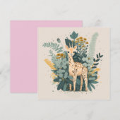 Mooie bloemengiraf papieren borden kaart (Voorkant / Achterkant)