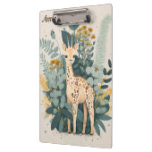 Mooie bloemengiraffe notitieboek klembord (Links)
