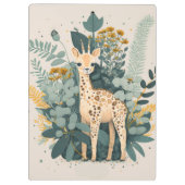 Mooie bloemengiraffe notitieboek klembord (Achterkant)