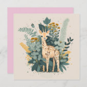 Mooie bloemengiraffe papieren borden kaart (Voorkant / Achterkant)