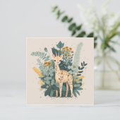 Mooie bloemengiraffe papieren borden kaart (Staand voorkant)