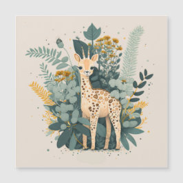 Mooie bloemengiraffe papieren borden magnetische uitnodiging