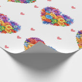 Mooie bloemenharten op witte Valentijnsdag Cadeaupapier (Hoek)