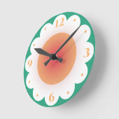Mooie bloemenkinderen cartoon madeliefje babykamer ronde klok (Hoek)