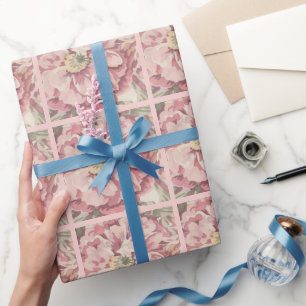 Mooie bloemenkleur potloodillustratie (AI) foto Cadeaupapier