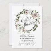 Mooie bloemenkrans - bruids douche uitnodiging (Voorkant)