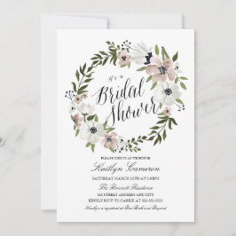 Mooie bloemenkrans - bruids douche uitnodiging