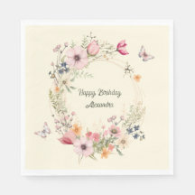 Mooie bloemenkrans en vlinders Verjaardag