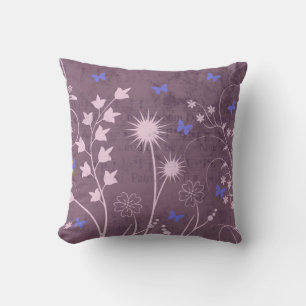 Mooie bloemenkussens met blauwe vlinders kussen
