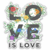 Mooie bloemenliefde is liefde LGBT Pride Sticker (Voorkant)