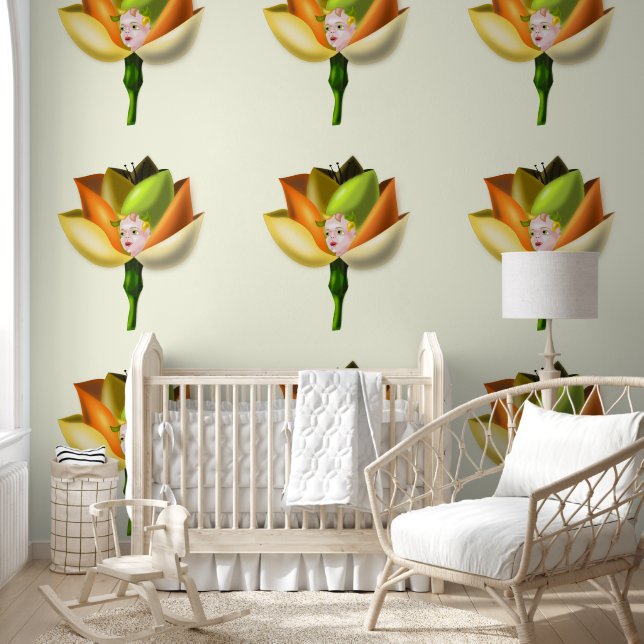 Mooie Bloemenmeisje Behang (Kinderen)
