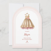 Mooie Bloemenmeisje jurk in roze en goud Kaart (Voorkant)