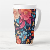 Mooie bloemenmok latte mok (Rechterhoek)