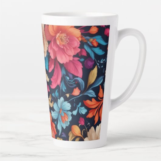 Mooie bloemenmok latte mok (Rechts)