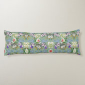 Mooie bloemenmotief Rozen Wildbloemen Groen Lichaamskussen (Achterkant)