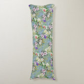 Mooie bloemenmotief Rozen Wildbloemen Groen Lichaamskussen (Voorkant Verticaal)