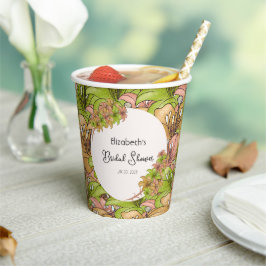 Mooie bloemenpatroon papieren bekers