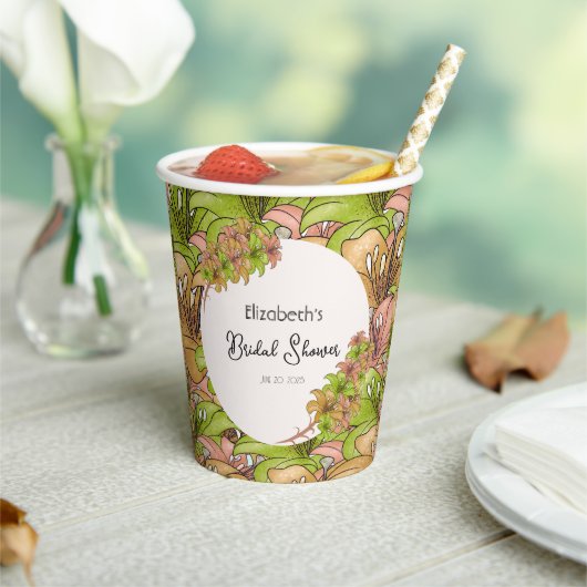 Mooie bloemenpatroon papieren bekers (Insitu)