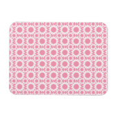 Mooie Bloemenpatroon Roze en Wit Magneet (Horizontaal)