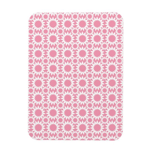 Mooie Bloemenpatroon Roze en Wit Magneet (Verticaal)