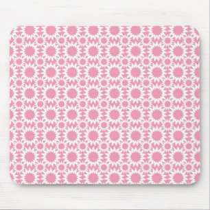 Mooie Bloemenpatroon Roze en Wit Muismat