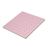 Mooie Bloemenpatroon Roze en Wit Tegeltje (Zijkant)