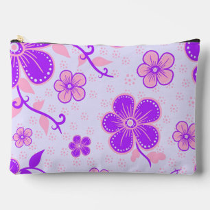 Mooie bloemenprint paars en roze op lavendel etui