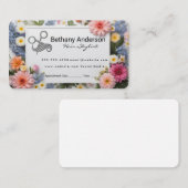 Mooie bloemenrand | Kapsalon Logo Afsprakenkaartje (Voorkant / Achterkant)