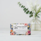 Mooie bloemenrand | Kapsalon Logo Afsprakenkaartje (Staand voorkant)