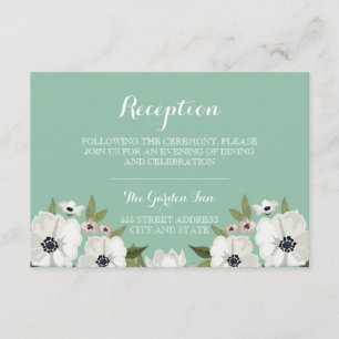 Mooie bloemenreceptie Kaart - munt