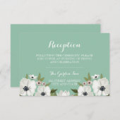 Mooie bloemenreceptie Kaart - munt (Voorkant / Achterkant)