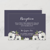 Mooie bloemenreceptie Kaart - paarse (Voorkant / Achterkant)