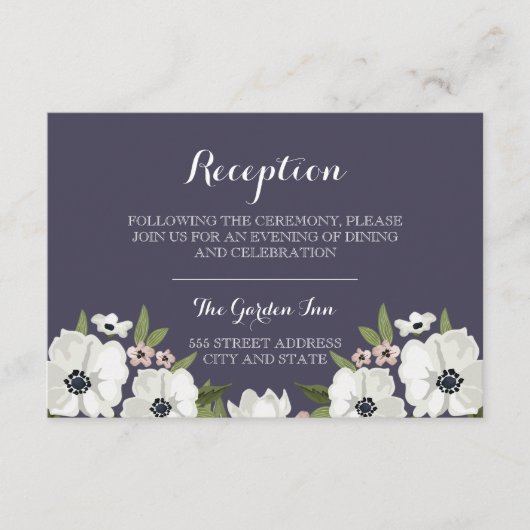 Mooie bloemenreceptie Kaart - paarse (Voorkant)
