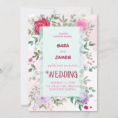 Mooie bloemenrijke en elegante blush Roos bruiloft Kaart (Voorkant)