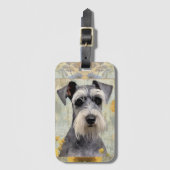 Mooie bloemenschnauzer bagagelabel (Voorkant (verticaal))