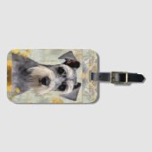 Mooie bloemenschnauzer bagagelabel (Voorkant (horizontaal))