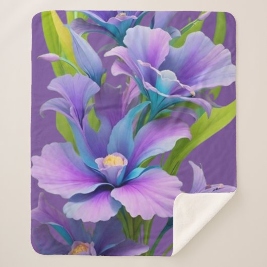 Mooie bloemensherpa deken (Voorkant)