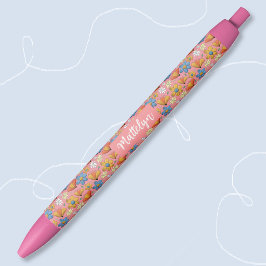 Mooie bloemensieraden pen met naam