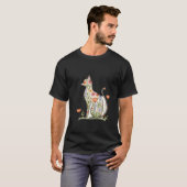 Mooie bloemensilhouet kat t-shirt (Voorkant volledig)