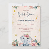 Mooie bloemenslangere baby shower uitnodiging (Voorkant)