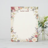 Mooie bloemensprays briefpapier briefhoofd (Staand voorkant)