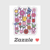 Mooie bloementuin Doodle Sticker Vogel Vlinder (Vel)