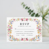 Mooie bloementuin trouw RSVP kaart (Staand voorkant)